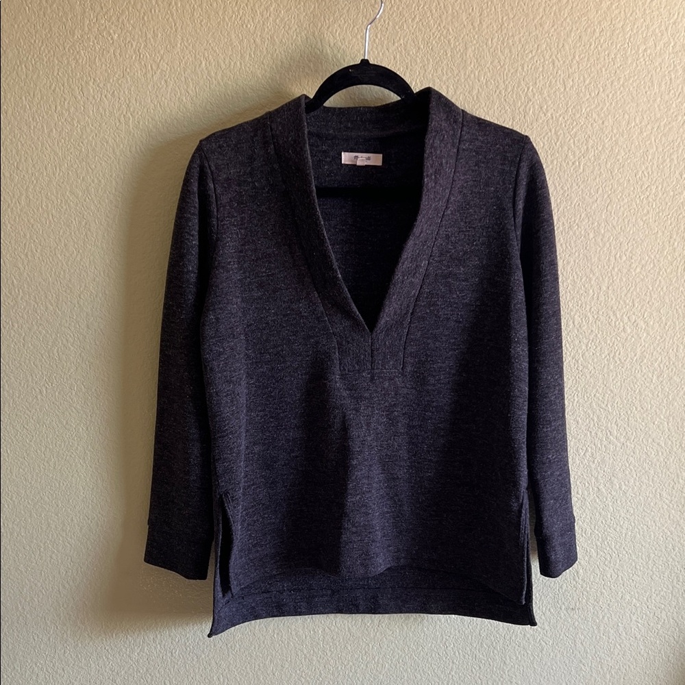 Madewell Women's Dark Gray V-Neck Sweater/Pullover